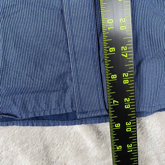 American Eagle Outfitters Men's Shirt Large Blue Striped Slim Fit Long Sleeve - Picture 4 of 8